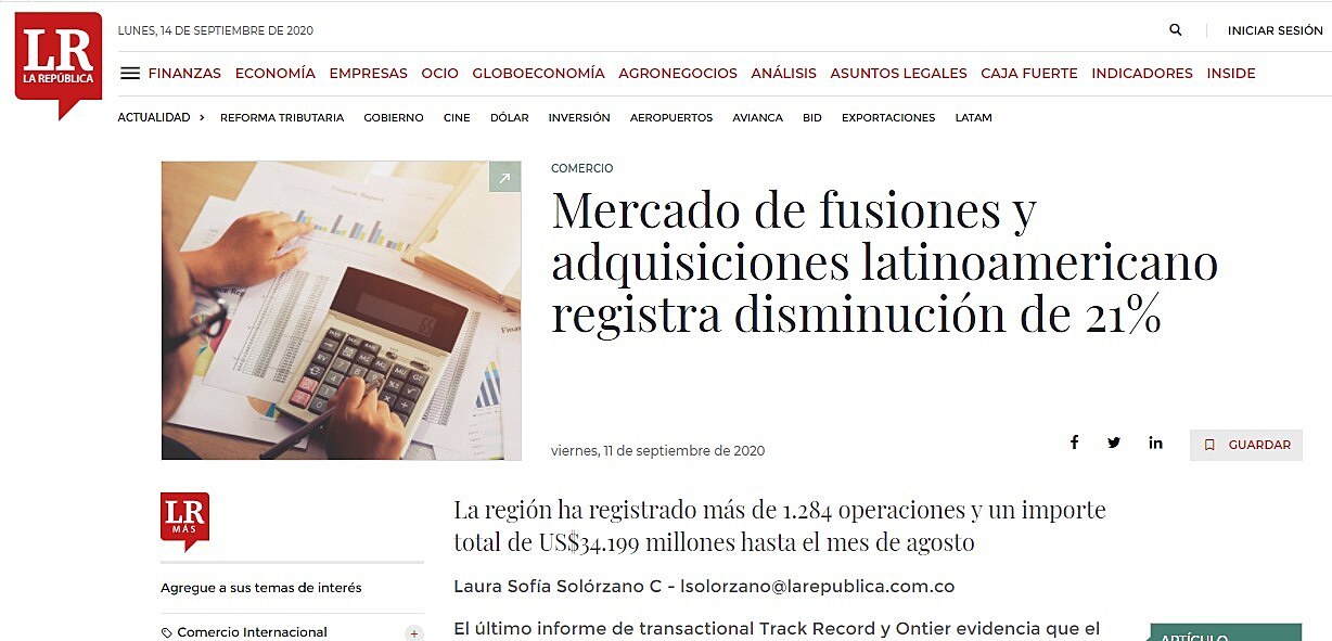 Mercado de fusiones y adquisiciones latinoamericano registra disminucin de 21%